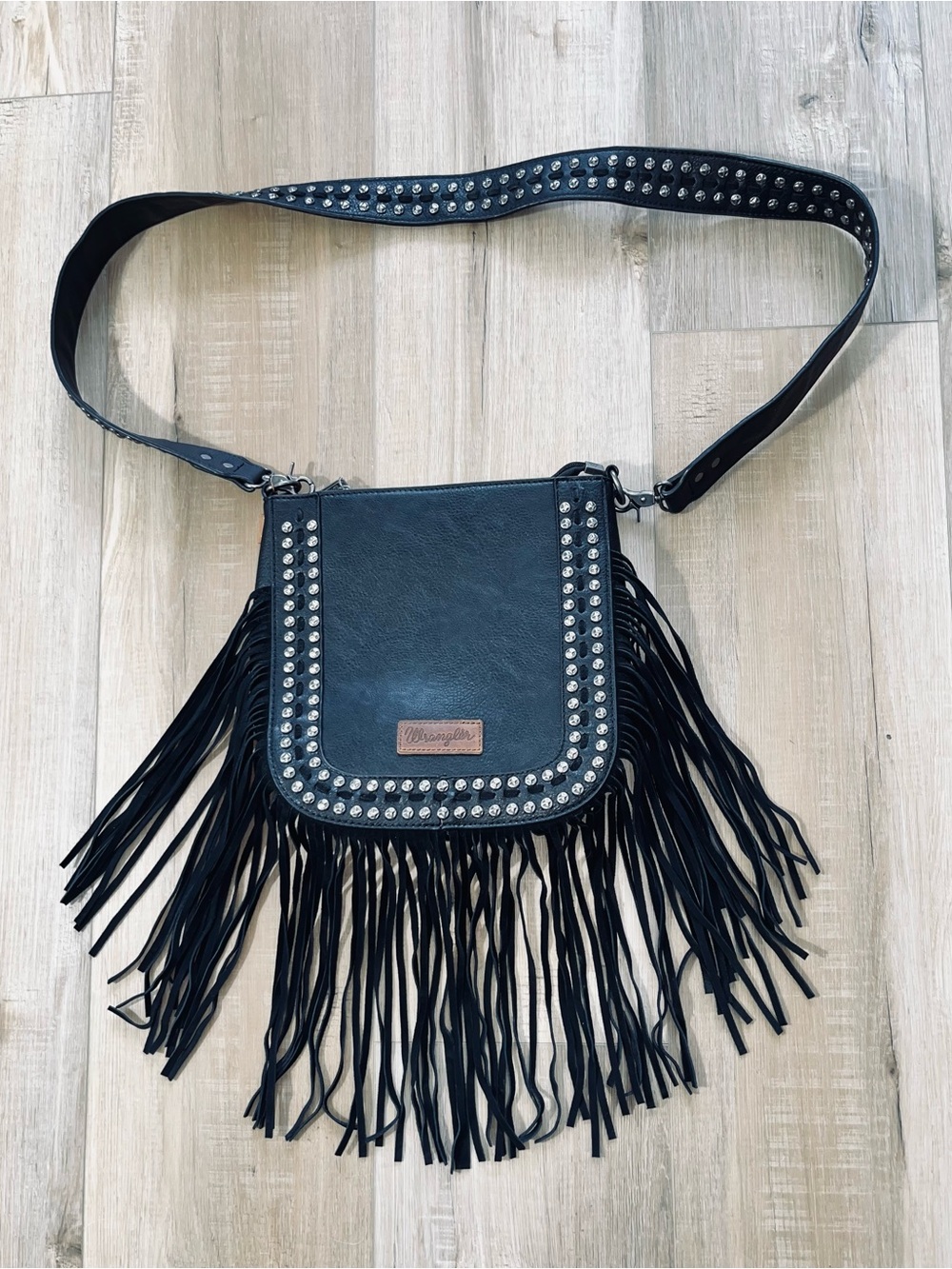 Wrangler Rivets Fringe Concealed Carry Crossbody Bag